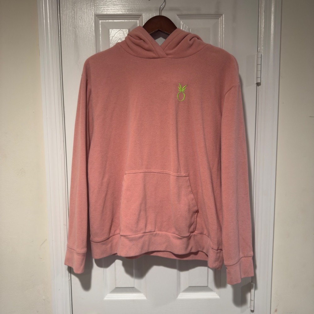 Dudley Stephens Pink Fleece Hoodie Pullover Size XL Made in‎ USA